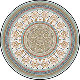 Americana Concentric Circles Pattern Rug with Floral Yellow Polyester Rug Machine Washable Non-Slip Area Rug for Bedroom Clearhalo 'Area Rug' 'Rugs' 'Southwestern' Rug' 1612674