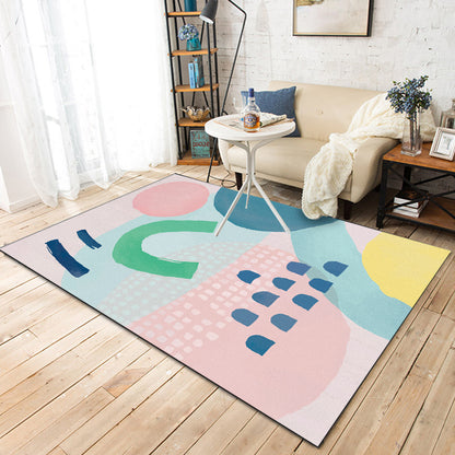 Modern Novelty Rug in Pink Color Block Aquarelle Pattern Rug Polyester Pet Friendly Carpet for Home Decor Pink Clearhalo 'Area Rug' 'Rug' 1612726