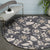 Grey Vintage Rug Polyester Floral and Leaf Pattern Rug Washable Non-Slip Backing Carpet for Living Room Dark Gray Clearhalo 'Area Rug' 'Rugs' 'Vintage' Rug' 1612742