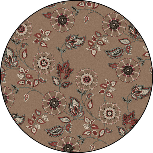 Grey Vintage Rug Polyester Floral and Leaf Pattern Rug Washable Non-Slip Backing Carpet for Living Room Clearhalo 'Area Rug' 'Rugs' 'Vintage' Rug' 1612757
