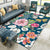 Classic Floral Pattern Rug with Leaf Blue Multicolor Shabby Chic Rug Polyester Washable Non-Slip Backing Area Rug for Living Room Blue Clearhalo 'Area Rug' 'Rugs' 'Vintage' Rug' 1612770