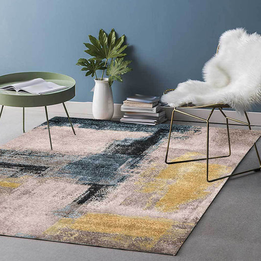 Yellow and Grey Industrial Rug Polyester Brushstroke Rug Washable Non-Slip Backing Carpet for Living Room Yellow Clearhalo 'Area Rug' 'Modern' 'Rugs' Rug' 1612818