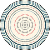 Bohemian Concentric Circles Pattern Rug with Floral Beige and Green Polyester Rug Machine Washable Non-Slip Area Rug for Bedroom Clearhalo 'Area Rug' 'Bohemian' 'Rugs' Rug' 1612844