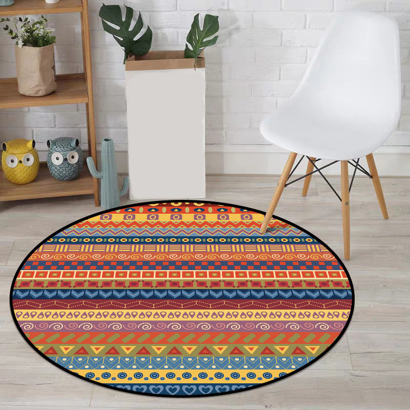Classic Striped Pattern Rug Orange Tribal Rug Polyester Washable Anti-Slip Backing Area Rug for Living Room Yellow-Red Clearhalo 'Area Rug' 'Rugs' 'Southwestern' Rug' 1612850