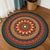 Vintage Concentric Circles Pattern Rug with Floral Orange Tribal Rug Polyester Washable Anti-Slip Backing Area Rug for Living Room Orange Red Clearhalo 'Area Rug' 'Rugs' 'Southwestern' Rug' 1612874