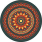 Vintage Concentric Circles Pattern Rug with Floral Orange Tribal Rug Polyester Washable Anti-Slip Backing Area Rug for Living Room Clearhalo 'Area Rug' 'Rugs' 'Southwestern' Rug' 1612876