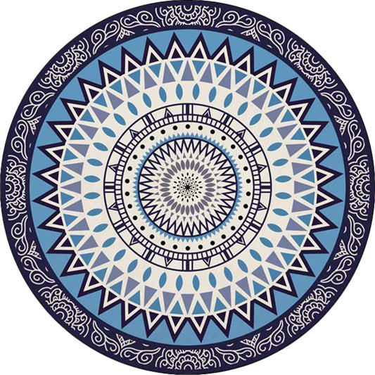 Americana Concentric Circles Pattern Rug Blue Polyester Rug Machine Washable Non-Slip Area Rug for Bedroom Clearhalo 'Area Rug' 'Rugs' 'Southwestern' Rug' 1612884