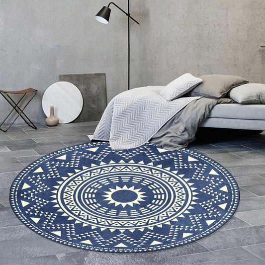 Blue and Green Southwestern Rug Polyester Geometric Pattern Rug Washable Non-Slip Backing Carpet for Living Room Blue Clearhalo 'Area Rug' 'Rugs' 'Southwestern' Rug' 1612897