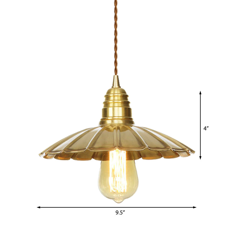 9.5"/8" W 1 Bulb Ceiling Fixture with Amber Glass Shade Mid-Century Dining Table Pendant Light in Brass Clearhalo 'Art Deco Pendants' 'Cast Iron' 'Ceiling Lights' 'Ceramic' 'Crystal' 'Industrial Pendants' 'Industrial' 'Metal' 'Middle Century Pendants' 'Pendant Lights' 'Pendants' 'Tiffany' Lighting' 161293