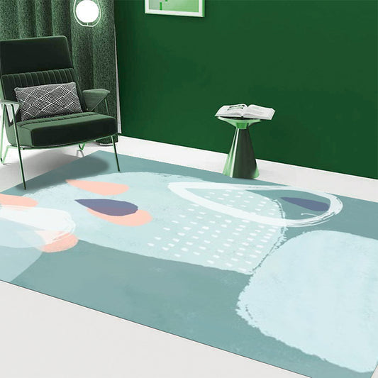 Green Bedroom Rug Novelty Color Block Watercolor Painting Pattern Area Rug Polyester Non-Slip Backing Carpet Clearhalo 'Area Rug' 'Rug' 1612980