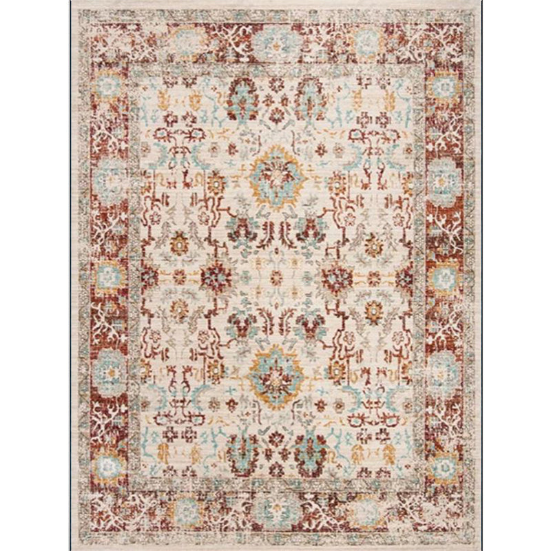 Whitewash Floral Rug Light Red Shabby Chic Rug Polyester Washable Non-Slip Backing Area Rug for Living Room Clearhalo 'Area Rug' 'Rugs' 'Shabby Chic' Rug' 1613028