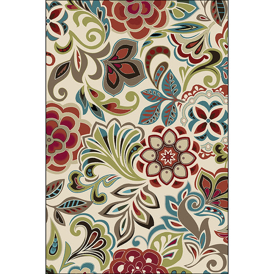 Traditional Paisley Pattern Rug with Floral Beige Multicolor Classic Rug Polyester Washable Non-Slip Backing Area Rug for Living Room Clearhalo 'Area Rug' 'Rugs' 'Vintage' Rug' 1613036