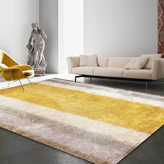 Contemporary Colorblock Rug Yellow Polyester Rug Machine Washable Non-Slip Area Rug for Bedroom Yellow Clearhalo 'Area Rug' 'Modern' 'Rugs' Rug' 1613066