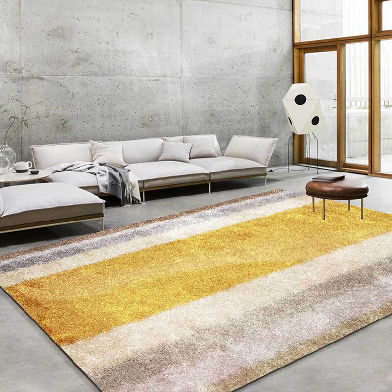 Contemporary Colorblock Rug Yellow Polyester Rug Machine Washable Non-Slip Area Rug for Bedroom Clearhalo 'Area Rug' 'Modern' 'Rugs' Rug' 1613067