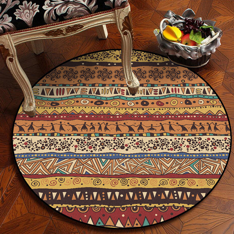 Americana Tribal Pattern Rug Red and Brown Polyester Rug Machine Washable Non-Slip Area Rug for Bedroom Red Brown Clearhalo 'Area Rug' 'Rugs' 'Southwestern' Rug' 1613082