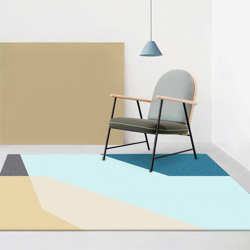 Simple Novelty Rug in Blue Color Block Pattern Rug Polyester Non-Slip Pet Friendly Carpet for Home Decoration Blue-Yellow Clearhalo 'Area Rug' 'Rug' 1613122