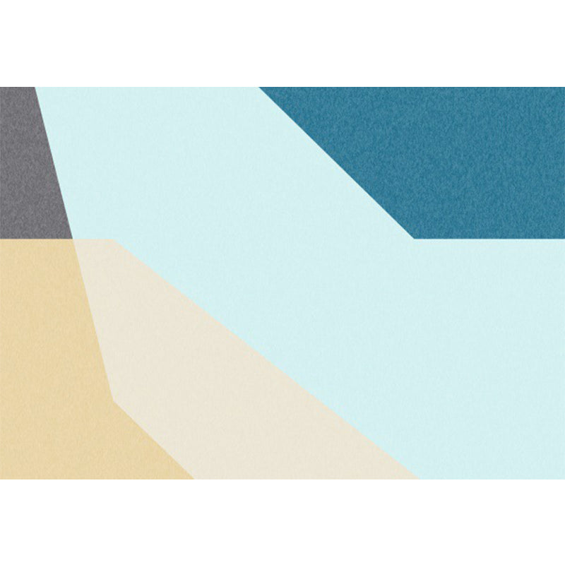 Simple Novelty Rug in Blue Color Block Pattern Rug Polyester Non-Slip Pet Friendly Carpet for Home Decoration Clearhalo 'Area Rug' 'Rug' 1613124