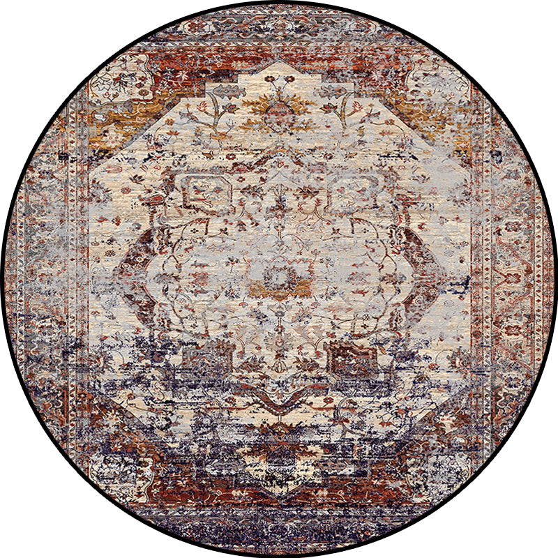 Shabby Chic Medallion Pattern Rug Red and Brown Polyester Rug Machine Washable Non-Slip Area Rug for Bedroom Clearhalo 'Area Rug' 'Rugs' 'Shabby Chic' Rug' 1613212