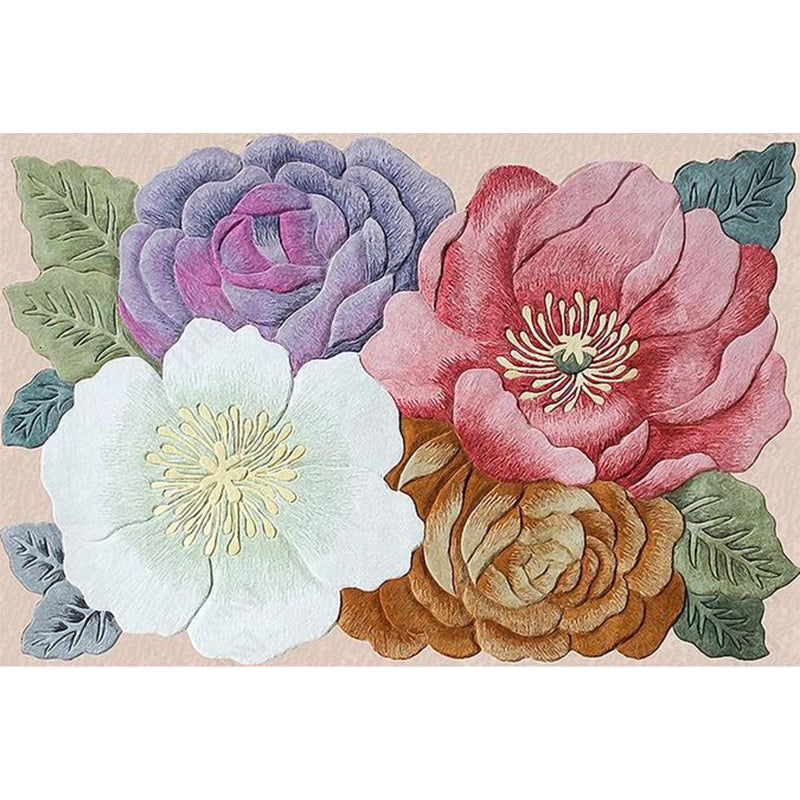 Retro Floral Pattern Rug Multicolor Shabby Chic Rug Polyester Washable Non-Slip Backing Area Rug for Living Room Clearhalo 'Area Rug' 'Rugs' 'Vintage' Rug' 1613244