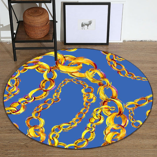 Blue Bedroom Rug Modern Chain Pattern Area Rug Polyester Machine Washable Stain-Resistant Carpet Blue Clearhalo 'Area Rug' 'Modern' 'Rugs' Rug' 1613282