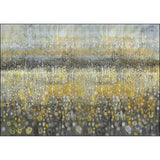 Novelty Abstract Rug Grey and Yellow Polyester Rug Machine Washable Non-Slip Area Rug for Bedroom