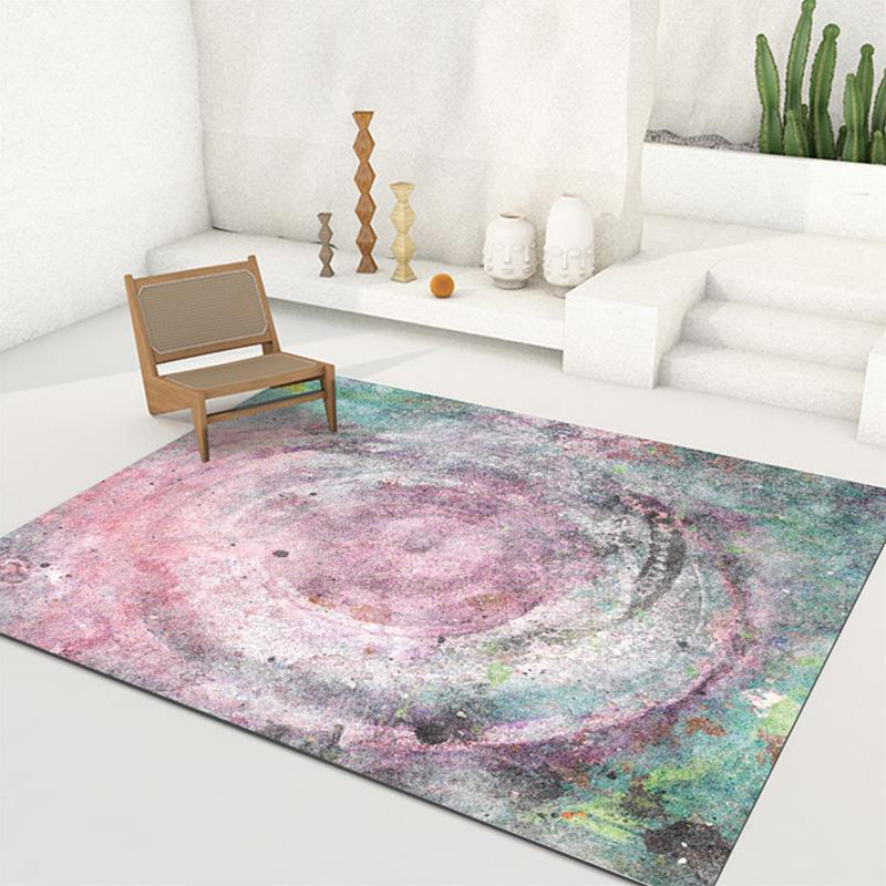 Modern Abstract Rug Pink and Green Polyester Rug Machine Washable Non-Slip Area Rug for Bedroom Clearhalo 'Area Rug' 'Modern' 'Rugs' Rug' 1613491