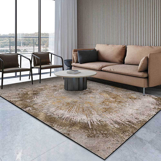 Unique Abstract Rug Brown Industrial Rug Polyester Washable Anti-Slip Backing Area Rug for Living Room Clearhalo 'Area Rug' 'Modern' 'Rugs' Rug' 1613499