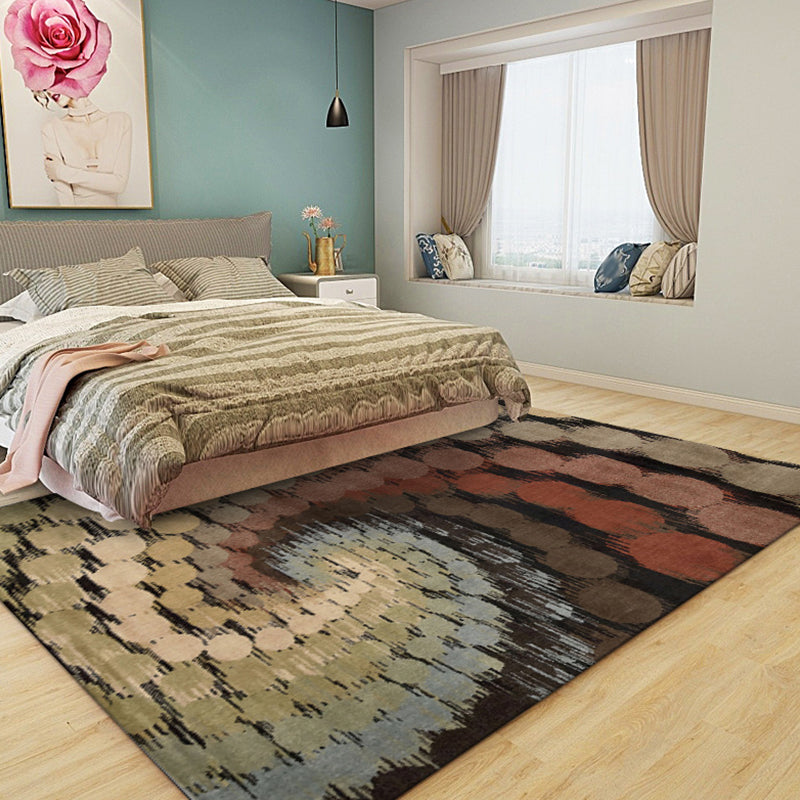 Modern Watercolor Pattern Rug Brown Multicolor Polyester Rug Machine Washable Non-Slip Area Rug for Bedroom Brown Clearhalo 'Area Rug' 'Modern' 'Rugs' Rug' 1613506
