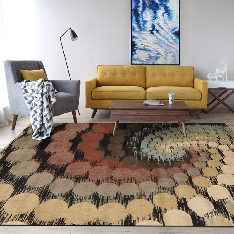 Modern Watercolor Pattern Rug Brown Multicolor Polyester Rug Machine Washable Non-Slip Area Rug for Bedroom Clearhalo 'Area Rug' 'Modern' 'Rugs' Rug' 1613507