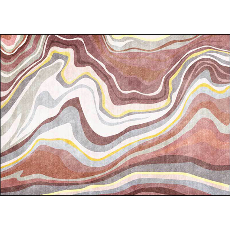 Pink and White Nordic Rug Polyester Swirl Striped Pattern Rug Washable Non-Slip Backing Carpet for Living Room Clearhalo 'Area Rug' 'Modern' 'Rugs' Rug' 1613516