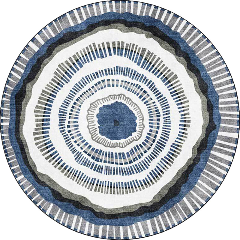 Green and White Bohemian Rug Polyester Concentric Circles and Striped Pattern Rug Washable Non-Slip Backing Carpet for Living Room Clearhalo 'Area Rug' 'Bohemian' 'Rugs' Rug' 1613601