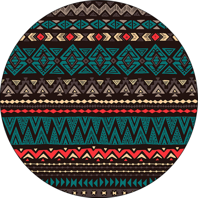 Green Southwestern Rug Polyester Geometric Pattern Rug Washable Non-Slip Backing Carpet for Living Room Clearhalo 'Area Rug' 'Rugs' 'Southwestern' Rug' 1613648