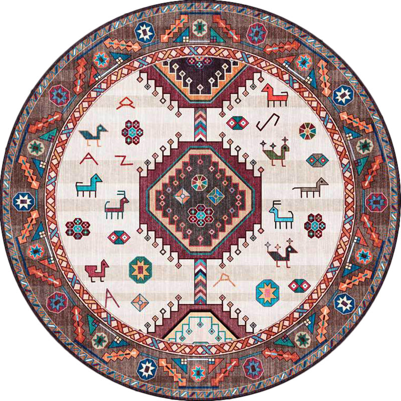 Brown and Beige Southwestern Rug Polyester Tribal Pattern Rug Washable Non-Slip Backing Carpet for Living Room Clearhalo 'Area Rug' 'Rugs' 'Southwestern' Rug' 1613664