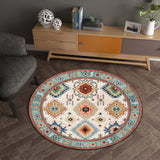Vintage Southwestern Pattern Rug with Floral Apricot and Blue Tribal Rug Polyester Washable Anti-Slip Backing Area Rug for Living Room Clearhalo 'Area Rug' 'Rugs' 'Southwestern' Rug' 1613671