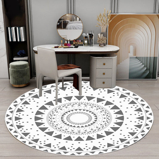 Americana Concentric Circles Pattern Rug White Polyester Rug Machine Washable Non-Slip Area Rug for Bedroom Clearhalo 'Area Rug' 'Rugs' 'Southwestern' Rug' 1613696