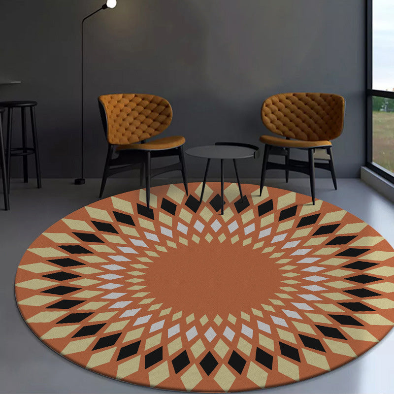 Orange Southwestern Rug Polyester Geometric Pattern Rug Washable Non-Slip Backing Carpet for Living Room Orange Clearhalo 'Area Rug' 'Rugs' 'Southwestern' Rug' 1613702