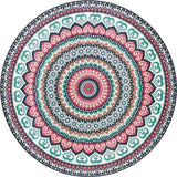 Red and Green Southwestern Rug Polyester Concentric Circles Pattern Rug Washable Non-Slip Backing Carpet for Living Room Clearhalo 'Area Rug' 'Rugs' 'Southwestern' Rug' 1613736