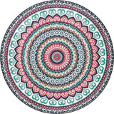 Red and Green Southwestern Rug Polyester Concentric Circles Pattern Rug Washable Non-Slip Backing Carpet for Living Room Clearhalo 'Area Rug' 'Rugs' 'Southwestern' Rug' 1613736