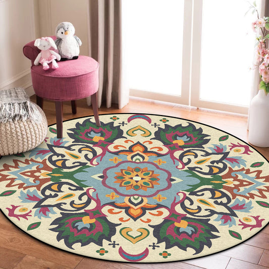 Persian Floral Pattern Rug Yellow and Green Polyester Rug Machine Washable Non-Slip Area Rug for Bedroom Yellow Clearhalo 'Area Rug' 'Moroccan' 'Rugs' Rug' 1613790