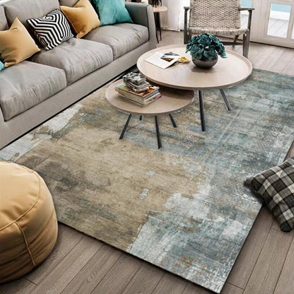 Casual Modern Rug in Green and Brown Abstract Cement Pattern Rug Polyester Washable Non-Slip Carpet for Home Decoration Green Clearhalo 'Area Rug' 'Rug' 1613822