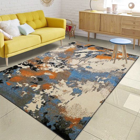 Minimalist Modern Rug in Orange and Ivory Abstract Aquarelle Pattern Rug Polyester Washable Carpet for Home Decoration Orange Clearhalo 'Area Rug' 'Modern' 'Rugs' Rug' 1613854