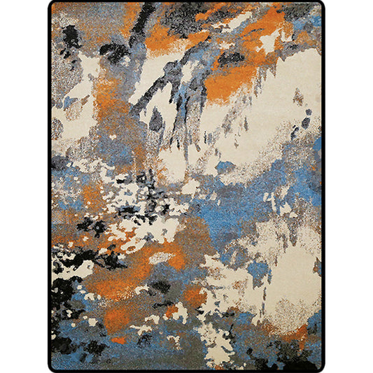 Minimalist Modern Rug in Orange and Ivory Abstract Aquarelle Pattern Rug Polyester Washable Carpet for Home Decoration Clearhalo 'Area Rug' 'Modern' 'Rugs' Rug' 1613856