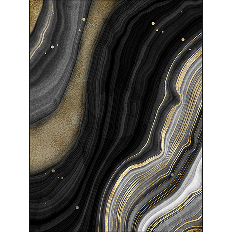 Novelty Modern Rug in Black and Gold Abstract Stone Grain Pattern Rug Polyester Washable Carpet for Home Decoration Clearhalo 'Area Rug' 'Modern' 'Rugs' Rug' 1613880