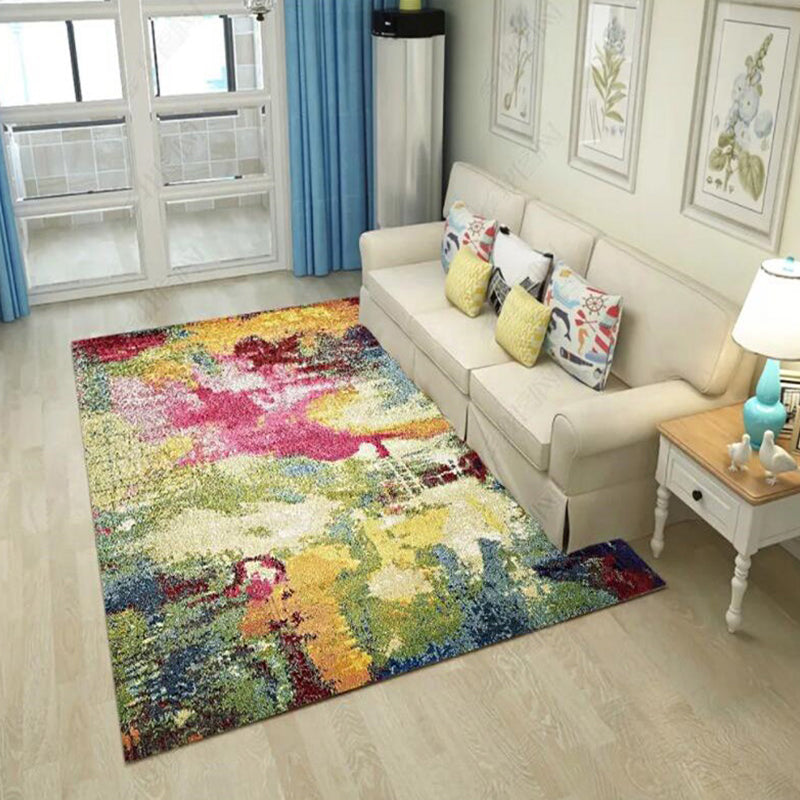 Colorful Bedroom Rug Modern Abstract Aquarelle Pattern Area Rug Polyester Machine Washable Carpet Clearhalo 'Area Rug' 'Modern' 'Rugs' Rug' 1613909