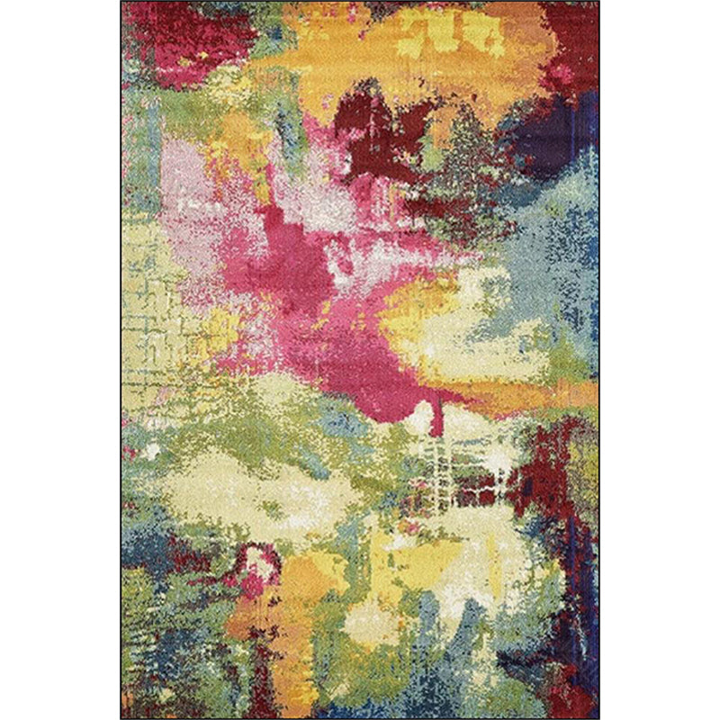 Colorful Bedroom Rug Modern Abstract Aquarelle Pattern Area Rug Polyester Machine Washable Carpet Clearhalo 'Area Rug' 'Modern' 'Rugs' Rug' 1613910