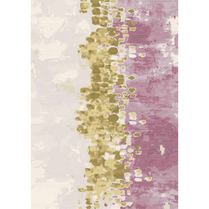 Ivory and Pink Bedroom Rug Modern Abstract Painting Pattern Area Rug Polyester Washable Carpet Clearhalo 'Area Rug' 'Modern' 'Rugs' Rug' 1613934