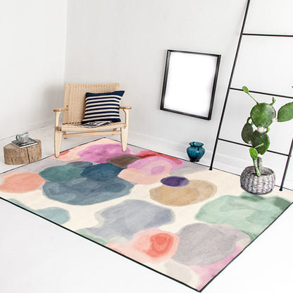 Nordic Novelty Rug in Yellow Color Block Bubbles Pattern Rug Polyester Washable Carpet for Home Decor Beige Clearhalo 'Area Rug' 'Rug' 1613996