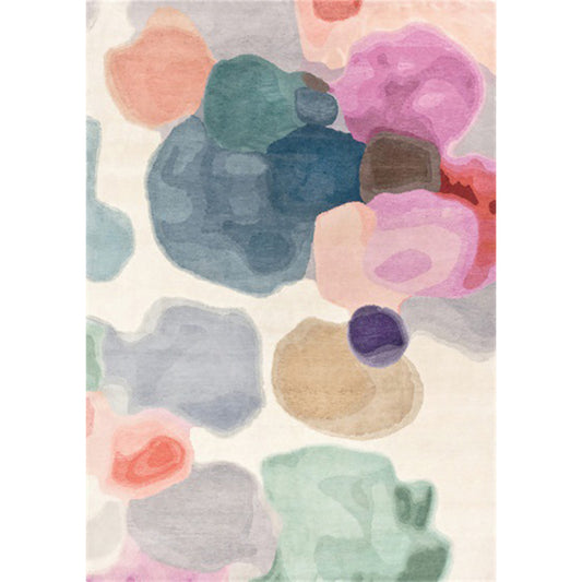 Nordic Novelty Rug in Yellow Color Block Bubbles Pattern Rug Polyester Washable Carpet for Home Decor Clearhalo 'Area Rug' 'Rug' 1613998