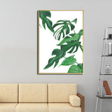 Green Tropical Wall Art Print Plant Leaves Canvas for Living Room, Textured Surface Clearhalo 'Art Gallery' 'Canvas Art' 'Coastal Art Gallery' 'Tropical' Arts' 1614029