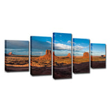Multi-Piece Brown Canvas Modern Monument Valley Dusk View Wall Art Decor for Home Clearhalo 'Art Gallery' 'Canvas Art' 'Contemporary Art Gallery' 'Modern' Arts' 1614064